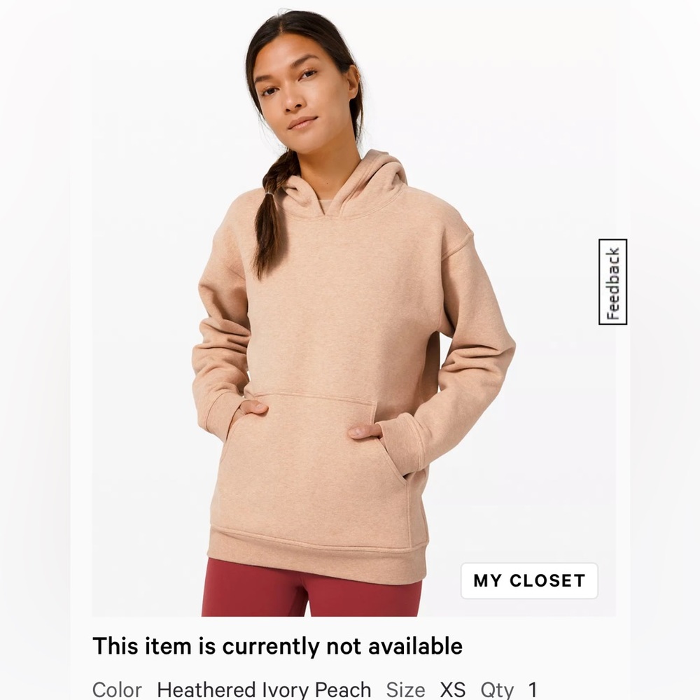 NWT lululemon all yours hoodie ivory peach size xs